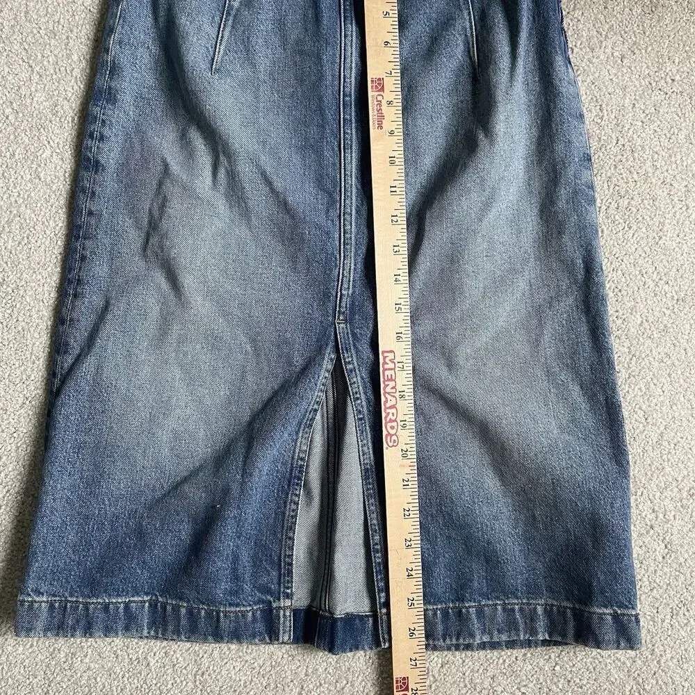Madewell Denim Midi Pencil Skirt Billings Wash Blue Cottagecore Women's Size 26